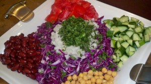 Chopped Red Cabbage Salad Ingredients